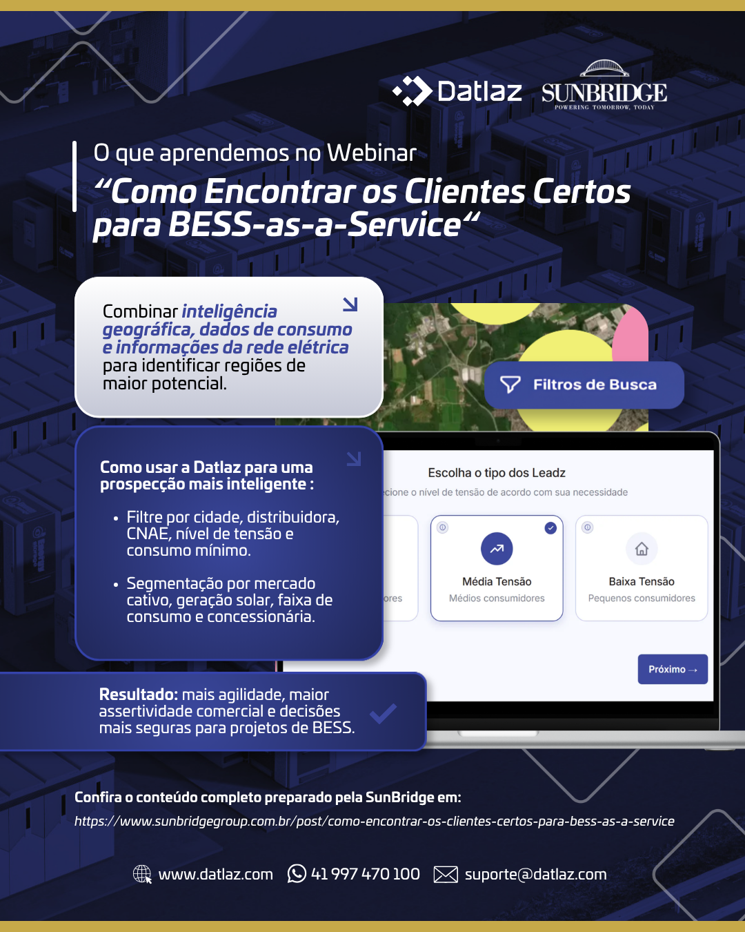 Dados que podem acelerar a identificação de oportunidades para projetos de BESS no Brasil